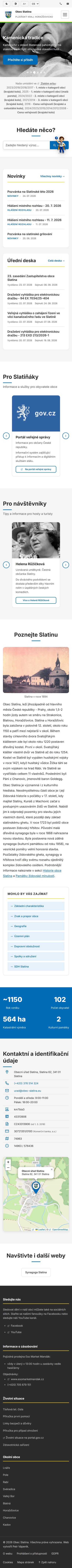Náhled webu obec-slatina.eu na mobilu